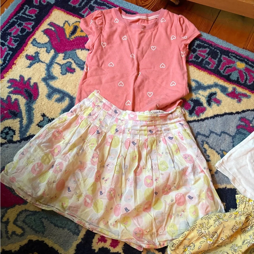 Gymboree Bonnie Jean 4T Girls Floral Skirt Yellow Daisy Shorts Set bundle lot
